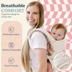 Ergonomic Hip-Healthy Baby Carrier, Front and Back Carry, 7-35 lbs - Vanilla view 6
