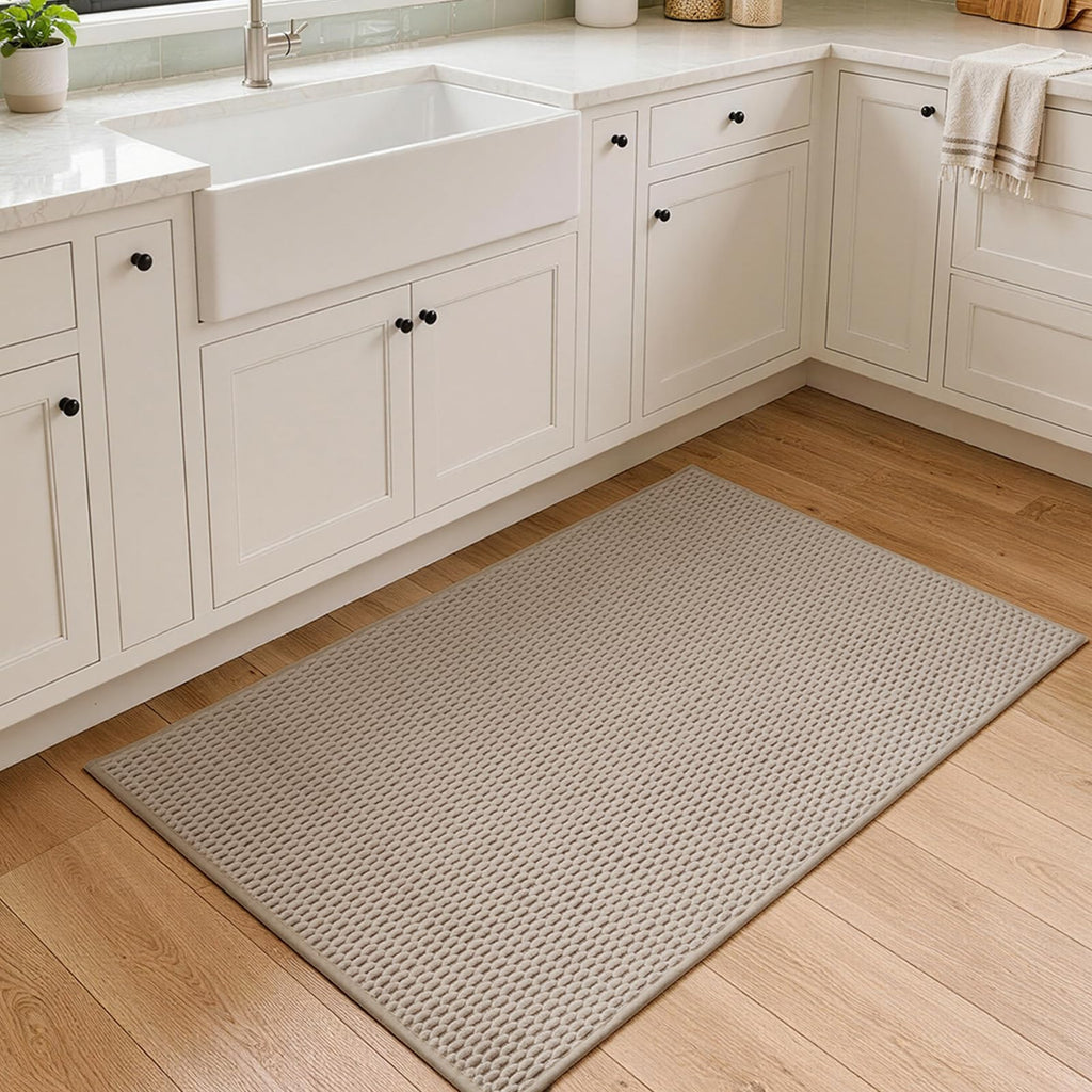 Sunfly Runner Rug with Non Slip Rubber Backing - Beige / 2' x 3' (Rectangular) view 2