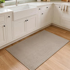 Sunfly Runner Rug with Non Slip Rubber Backing - Beige / 2' x 3' (Rectangular) view 2