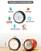TECOMLIGHT LED Puck Lights with Remote Control - Black / 2 Pack view 8