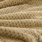 BEDELITE Travel Blanket with Bag, Jacquard Fleece Blanket 65"x40" - Camel view 5