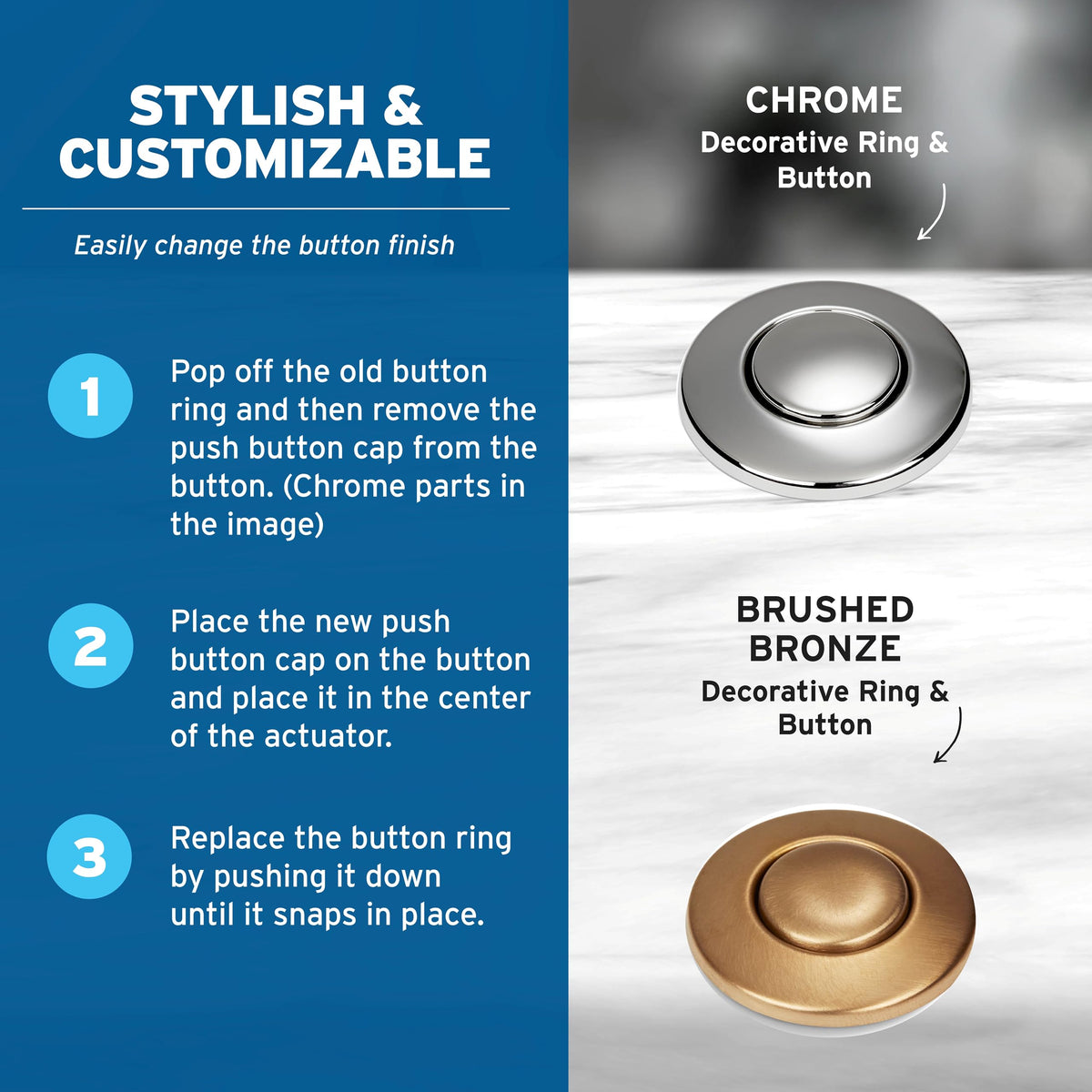 InSinkErator Air Switch Decorative SinkTop Button - view 6