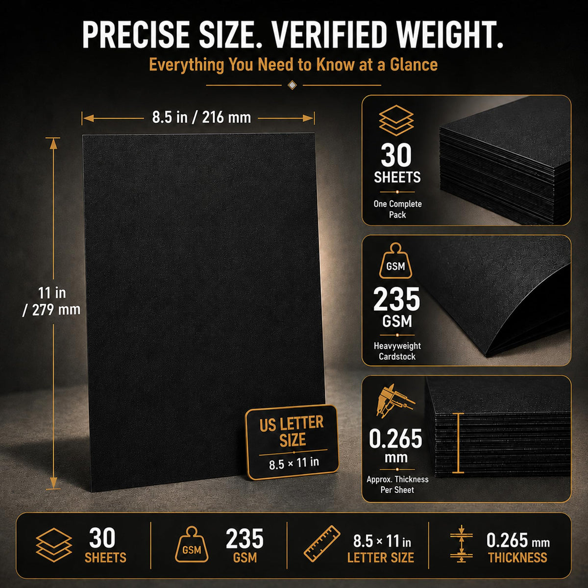 Envelopus 8.5 x 11 Cover Stock - Black view 2