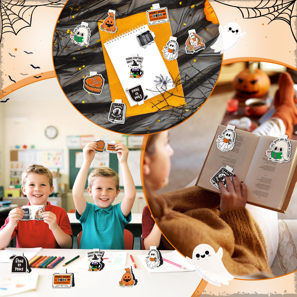 10Pcs Magnetic Bookmarks Book Mark Clips Page Markers for Reading - Halloween view 5