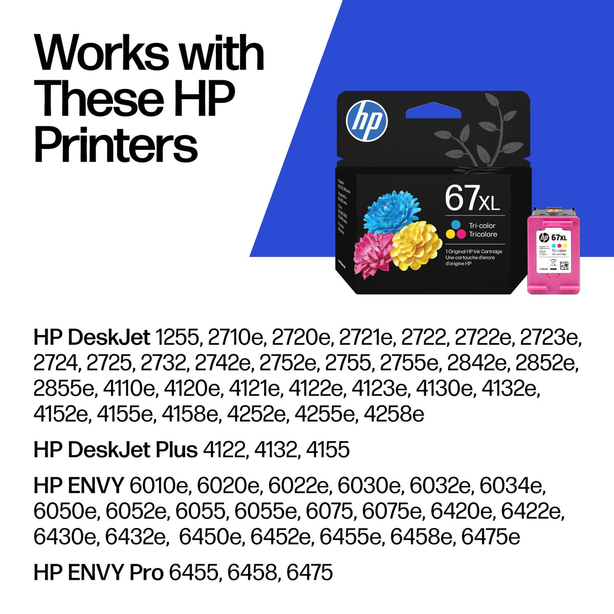HP 67XL Tri-Color High-Yield Ink Cartridge (3YM58AN)