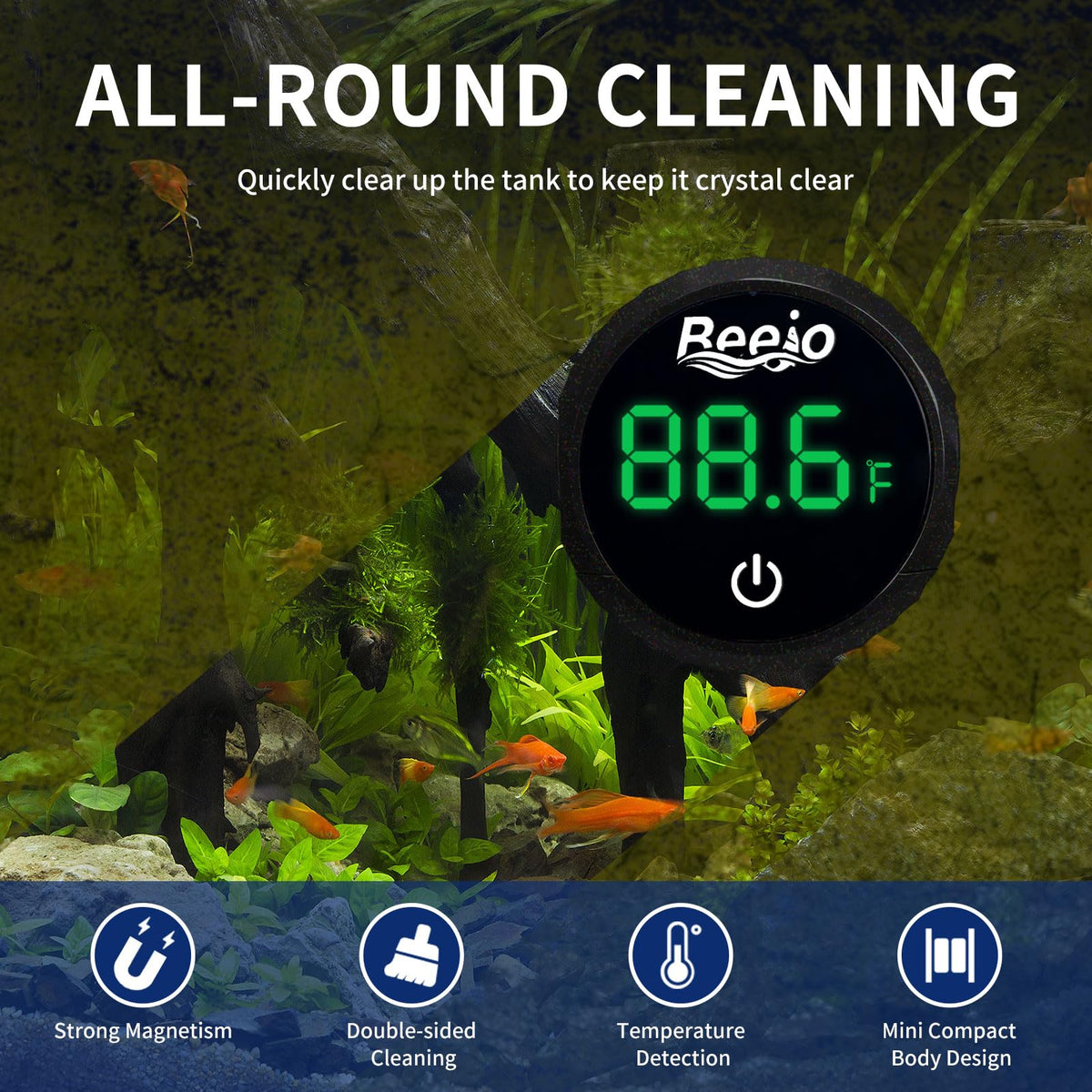 BEEJO Fish Tank Magnetic Glass Cleaner - Black view 4