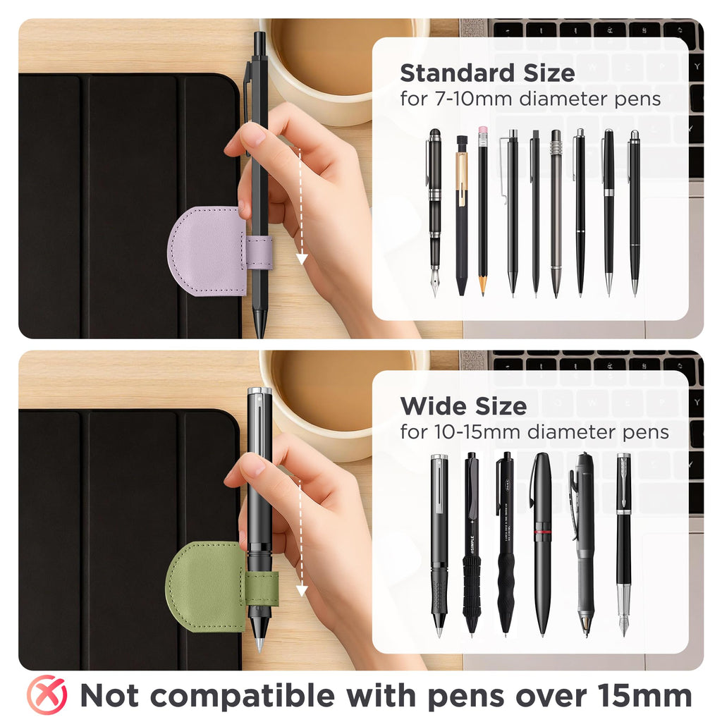 SESENSE Magnetic Bookmarks Pen Holder for Travelers Journal Notebook - Color Set H 3 Pcs / Wide Size view 6