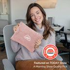BEDELITE Travel Blanket with Bag, Jacquard Fleece Blanket 65"x40" - Pink view 1