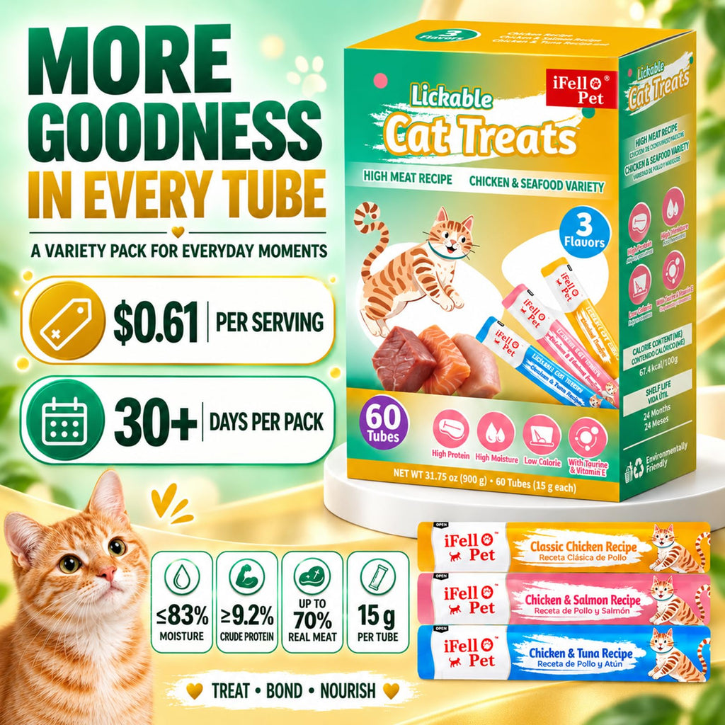 IFELLO PET High-Meat Lickable Cat Treats Variety Pack – Real Chicken & Seafood – Smooth (additional view 2)