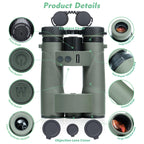 YINMONE 10x42 Laser Rangefinder Binoculars for Hunting Range Finder 2500Yds