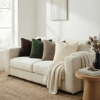 decorUhome Sherpa Decorative Throw Pillow Covers - Olive Green / 20" x 20" (Pack of 2) view 2
