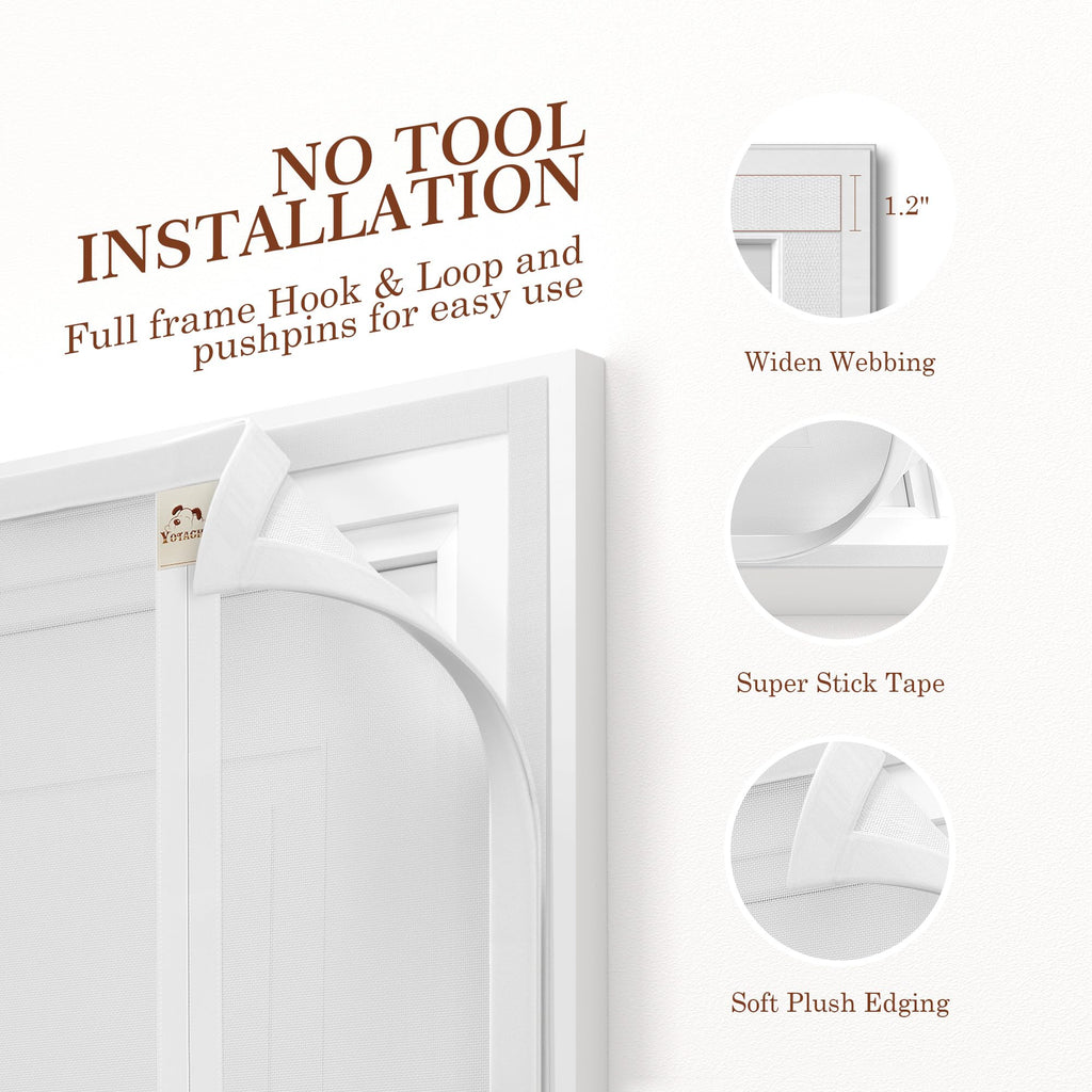 Yotache Magnetic Screen Door Fits - White / Fit 36" x 78" Door (38" x 79" Screen) view 5