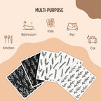 Augine Swedish Dishcloths for Kitchen, Reusable Paper Towel - 5 Count- Black and White view 6