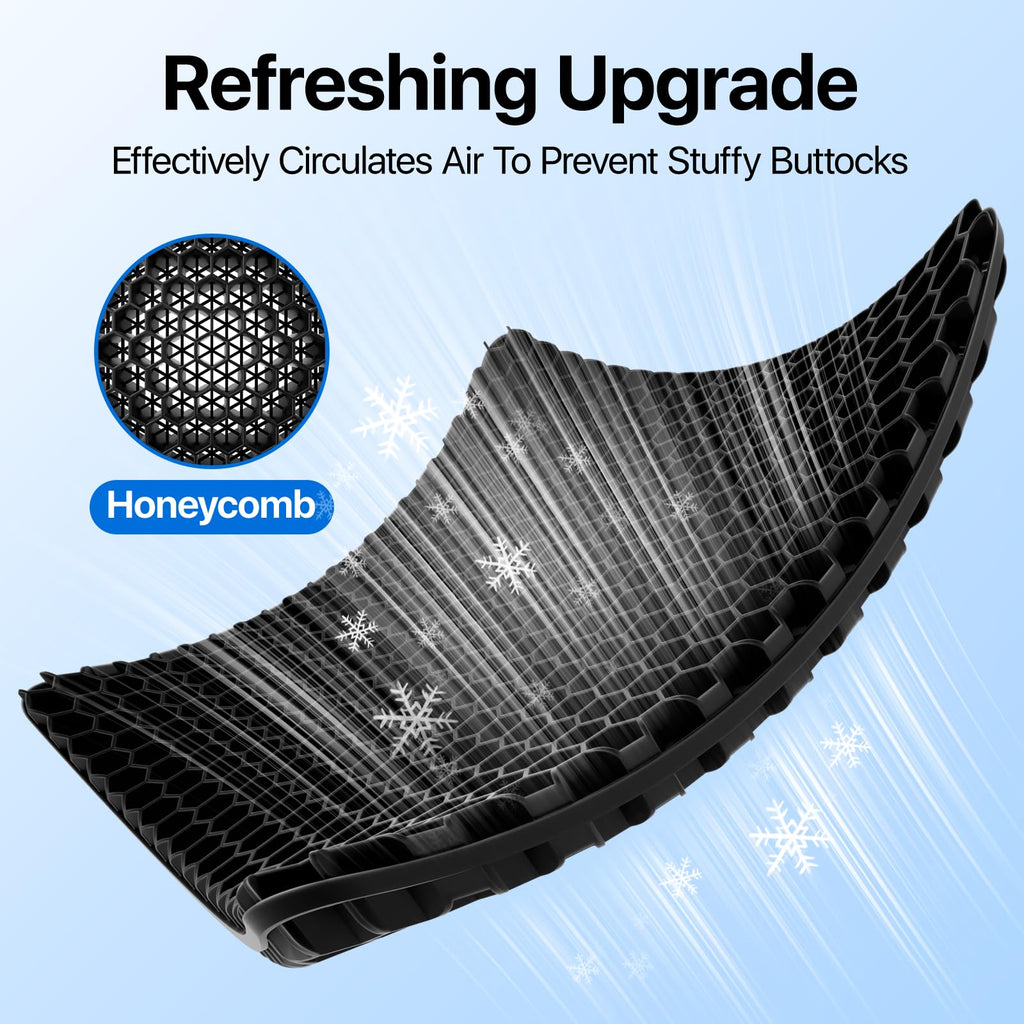 Gel Seat Cushion, Cooling Honeycomb Design for Office Chair Car Wheelchair