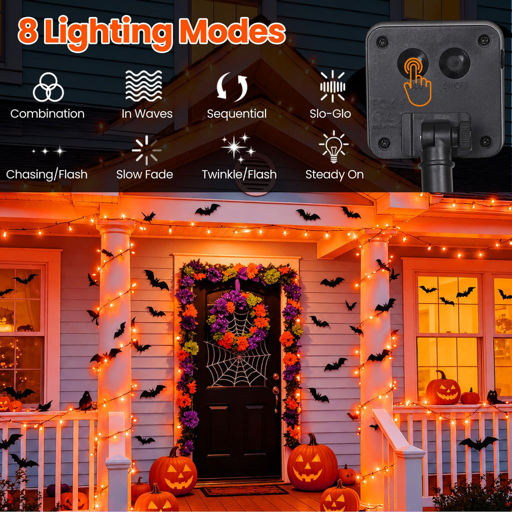 Moettany Solar String Lights Outdoor Waterproof - Orange view 2