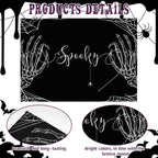 HINGTAI 4Pcs Halloween Skeleton Spooky Spider Black Placemats Set of 4, Suitable for (additional view 2)