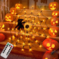 LCHUANG Halloween Decorations Lights Spider Web Lights - Orange
