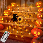 LCHUANG Halloween Decorations Lights Spider Web Lights - Orange