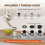 Frizzlife Water Filter for Sink Faucet Extender, NSF/ANSI 372, 9pcs Filter Reduce 99% Chlorine, 1080° Rotating Brass (Pack of 9)
