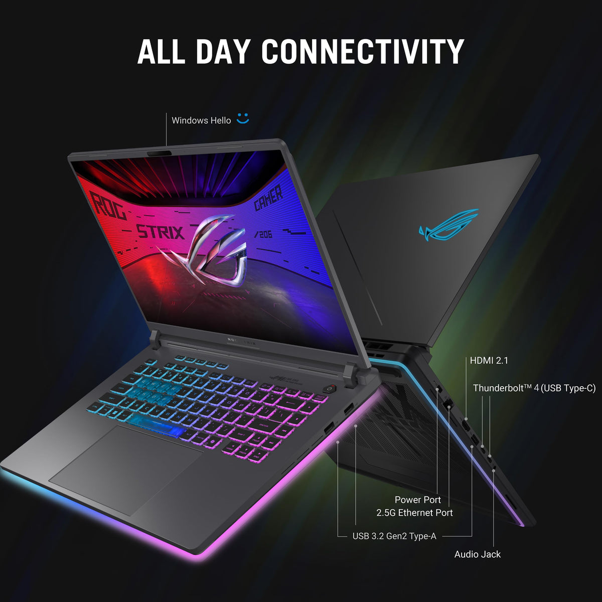 ASUS ROG Strix G16 (2025) Gaming Laptop, 16” FHD+ 16:10 165Hz/3ms, NVIDIA GeForce RTX (additional view 7)