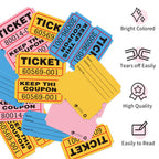 LLIKED 2"x2" Double Roll Raffle Tickets - 3000 ( Blue,yellow,pink ) view 3