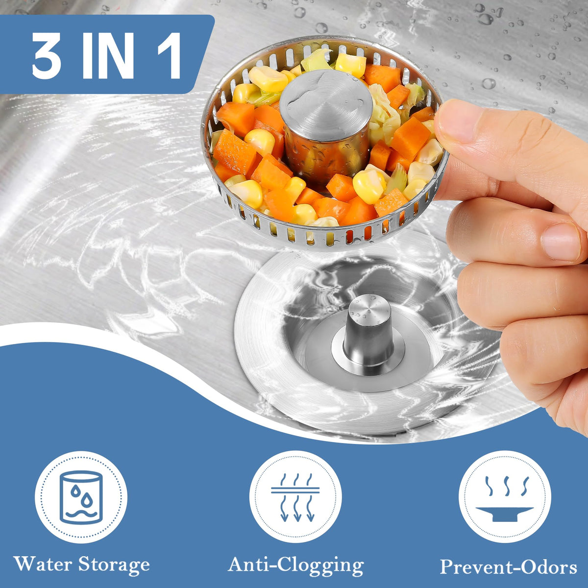 tgosomt Kitchen Sink Drain Strainer and Stopper - view 2