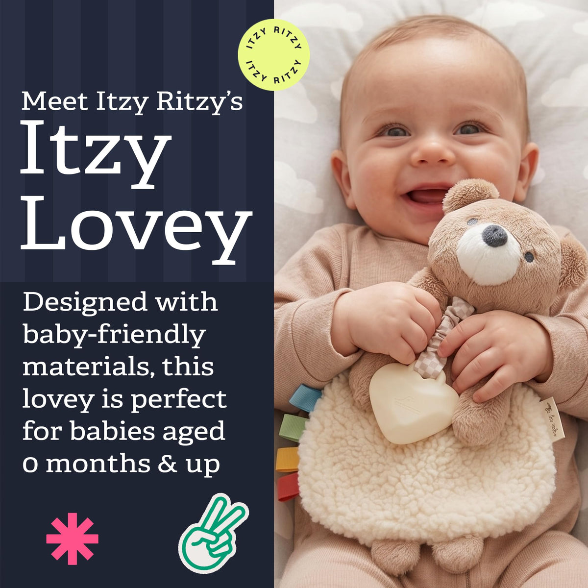Itzy Ritzy Lovey Including Teether, Teething Relief
