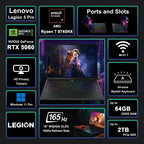 Lenovo Legion 5 Pro Gaming AI Laptop 16" WQXGA OLED 165Hz 1100nits HDR Peak AMD 8-core Ryzen 7 8745HX