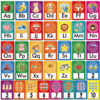 YIYDONG 36 Pieces Alphabet Number Posters Bulletin Board - Bright Colors view 1