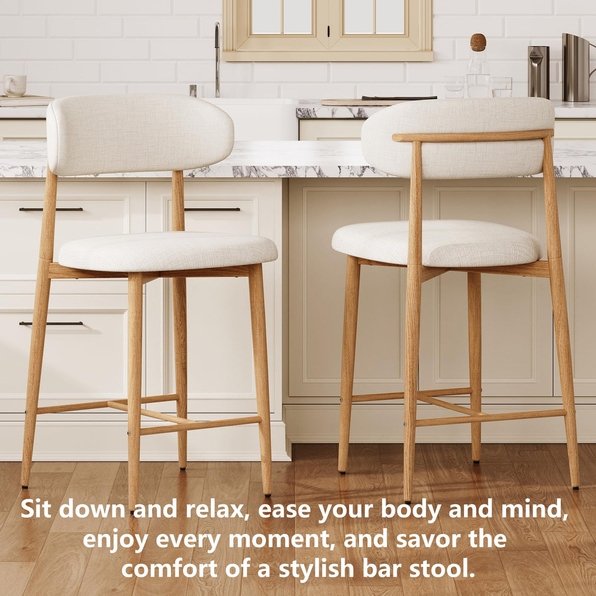 Furniliving 26‘’ Counter Height Bar Stools Set of 2