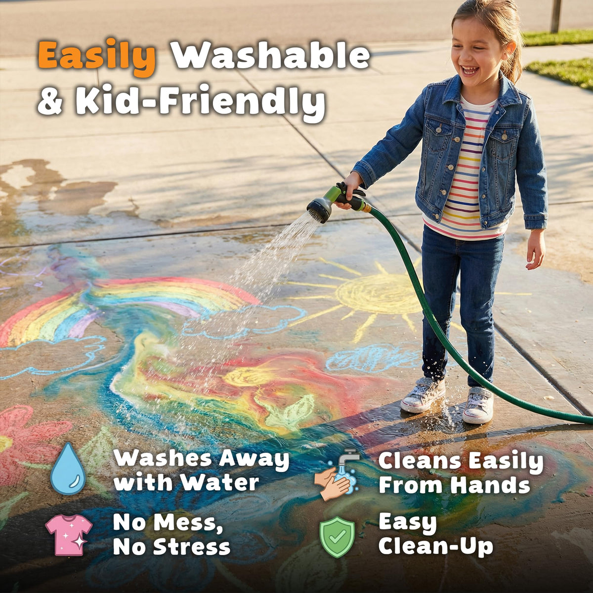 24 PCS Sidewalk Chalk for Kids - 13 Colors Chalk Bucket -Non-Toxic Washable (additional view 2)