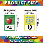 YIYDONG 36 Pieces Alphabet Number Posters Bulletin Board - Bright Colors view 2