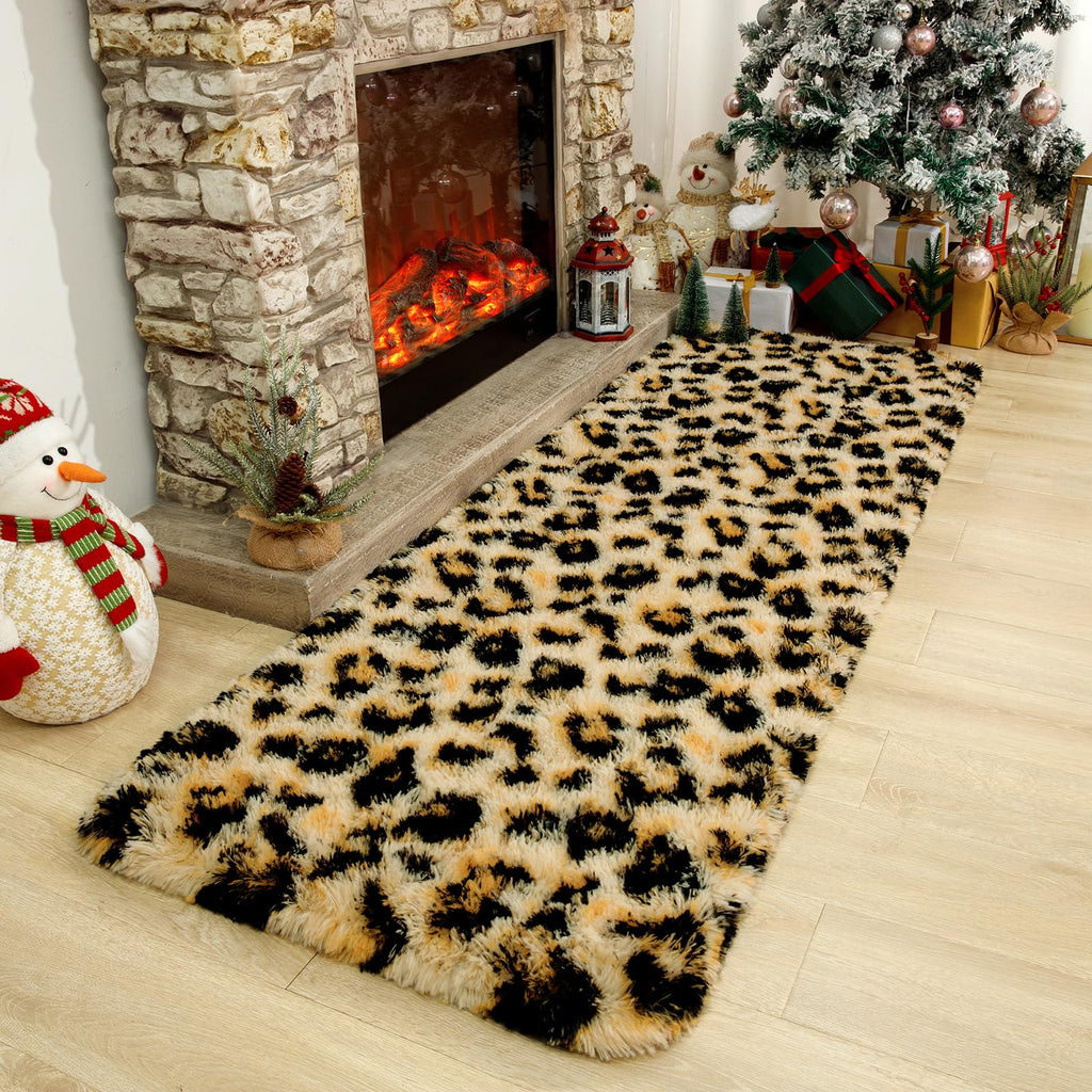 Amearea Leopard Area Rug - Khaki / 2' X 6' (Runner) view 6