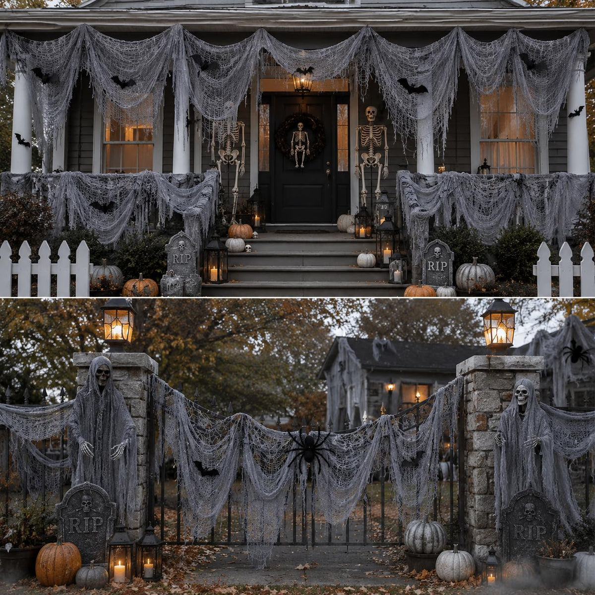 Qtisky Halloween Gauze Creepy Cloth