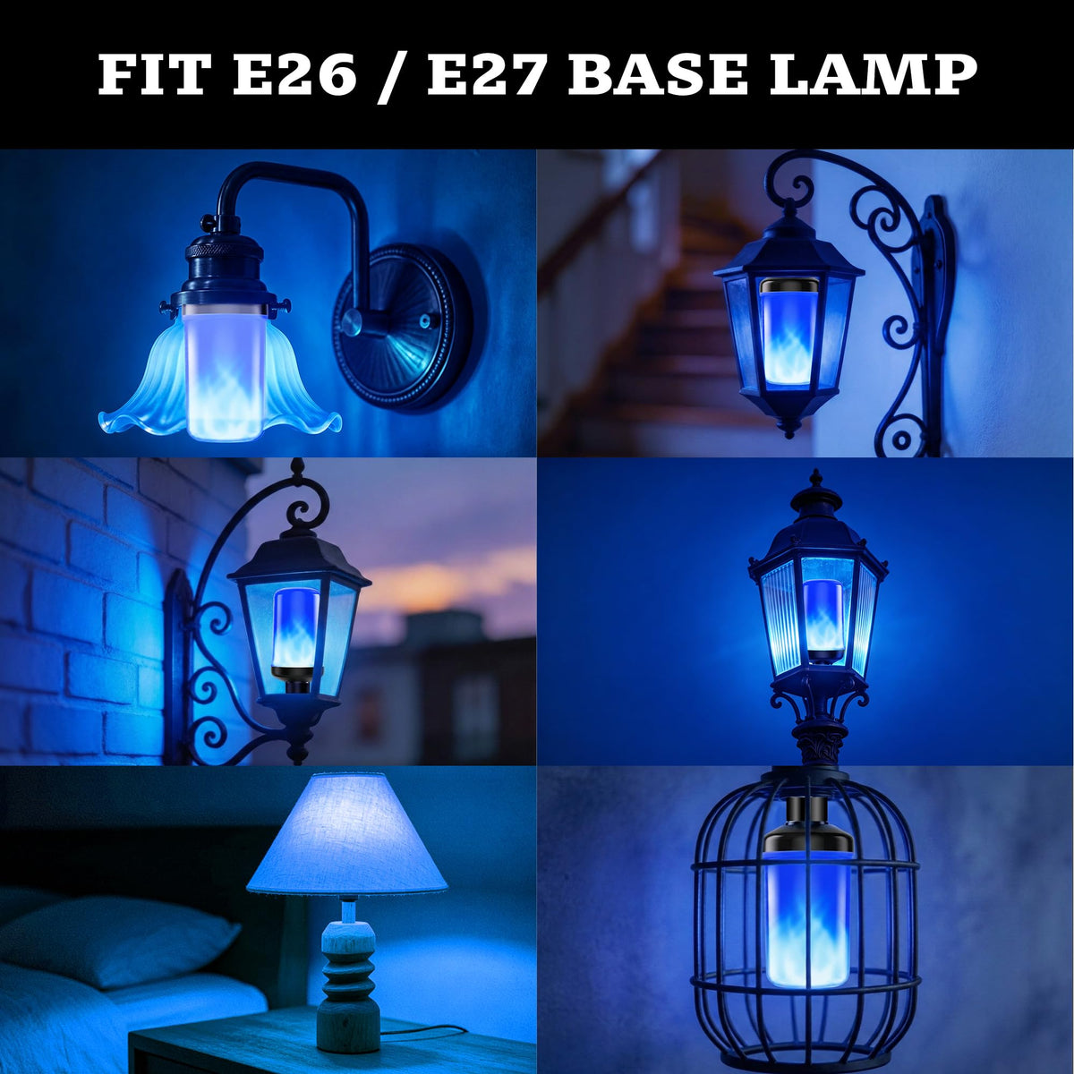 hyrion LED Flame Light Bulbs - Blue view 8