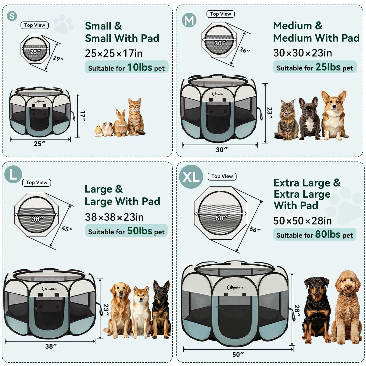 Siedihit Playpen Tent Crate Cage
