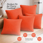 Native Fab Throw Pillow Cushion Cover for Sofa Couch Bed Comfort - Solid, Orange / 16" x 16" (Pack of 2) view 5