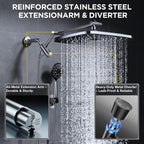Veken 14" Wide Rain Shower Head with Handheld,Full Body Coverage & Spa-Like (SHC5V404)