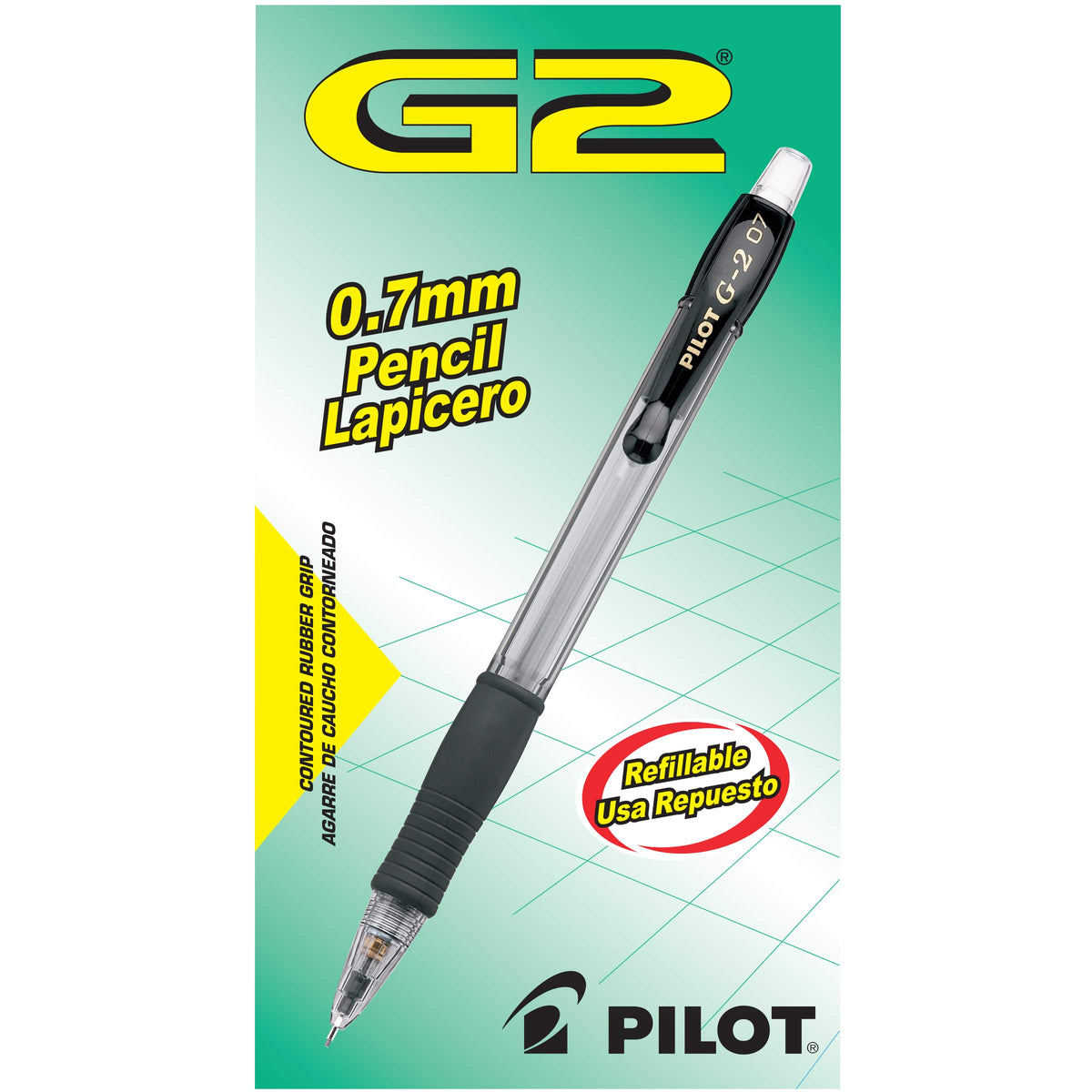 PILOT, G2 Mechanical Pencils, 0.7mm HB Lead, Black Accents, 12 Count (Pack of 12) (51015)