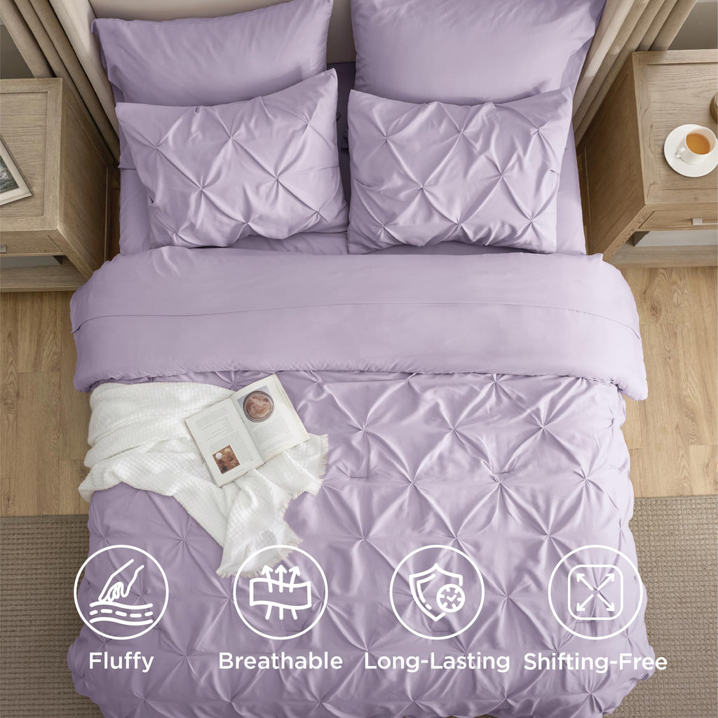 Bedsure Comforter Set & Sheet Set Bedding Set - 13 - Light Purple / Twin view 3