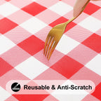 Smiry Rectangle Picnic Table Cloth - Red and White / 48" x 24" (Rectangular) view 7
