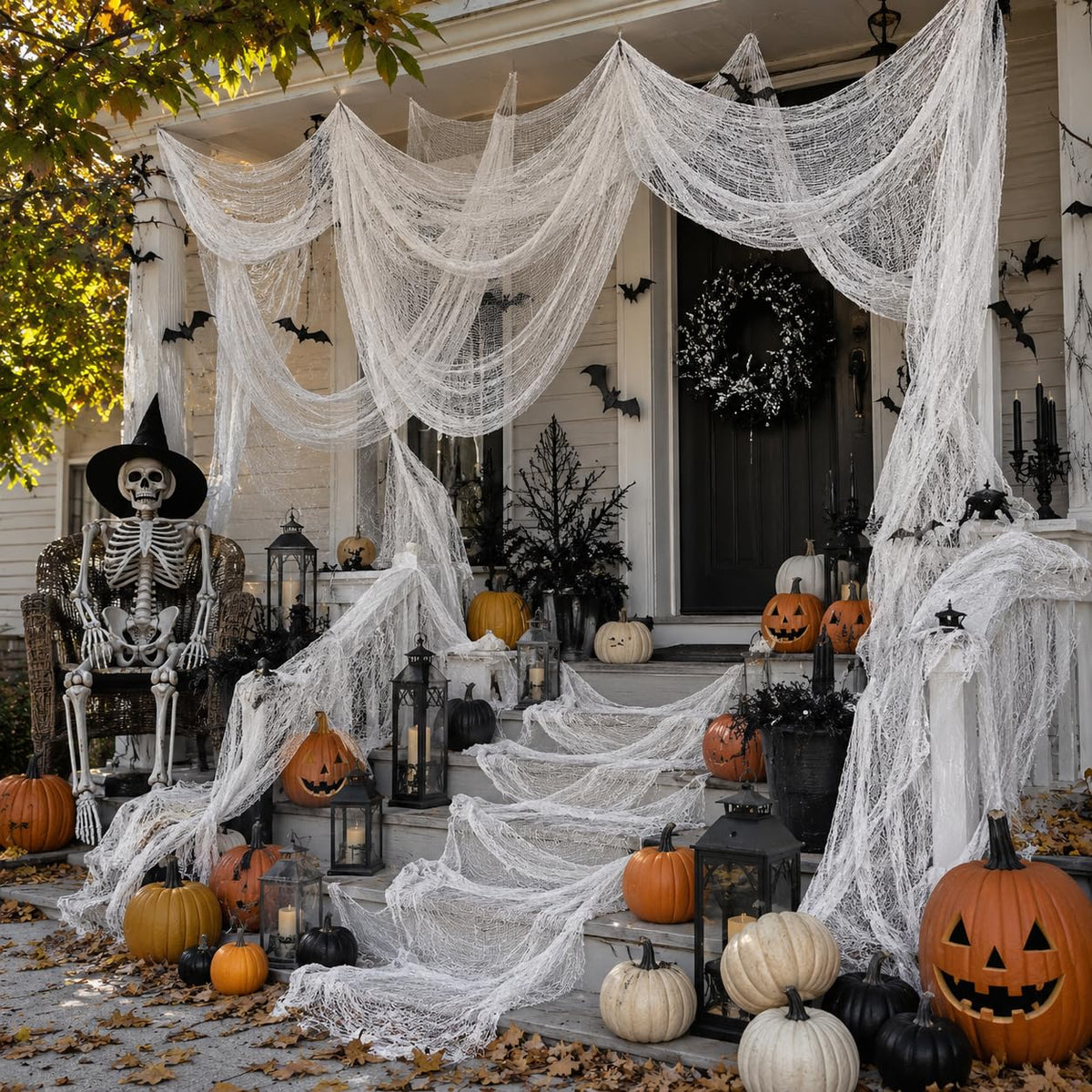 Qtisky Halloween Gauze Creepy Cloth