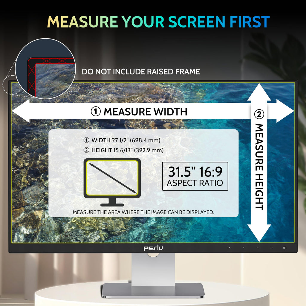 Peslv [2 Pack] 31.5 Inch Privacy Screen for Computer Monitor 16:9 Aspect Ratio, Eye Protection Anti Blue Light Glare