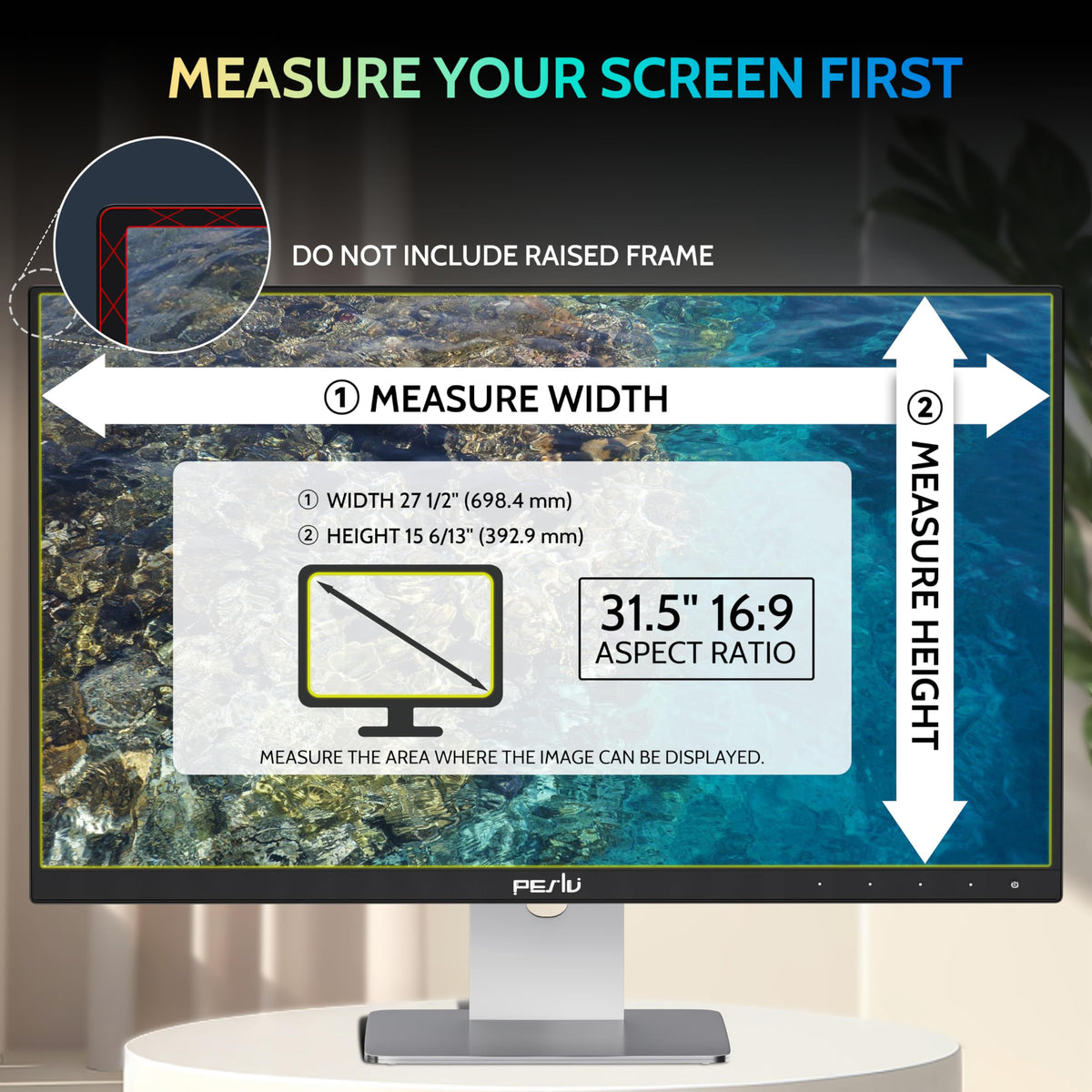 Peslv [2 Pack] 31.5 Inch Privacy Screen for Computer Monitor 16:9 Aspect Ratio, Eye Protection Anti Blue Light Glare