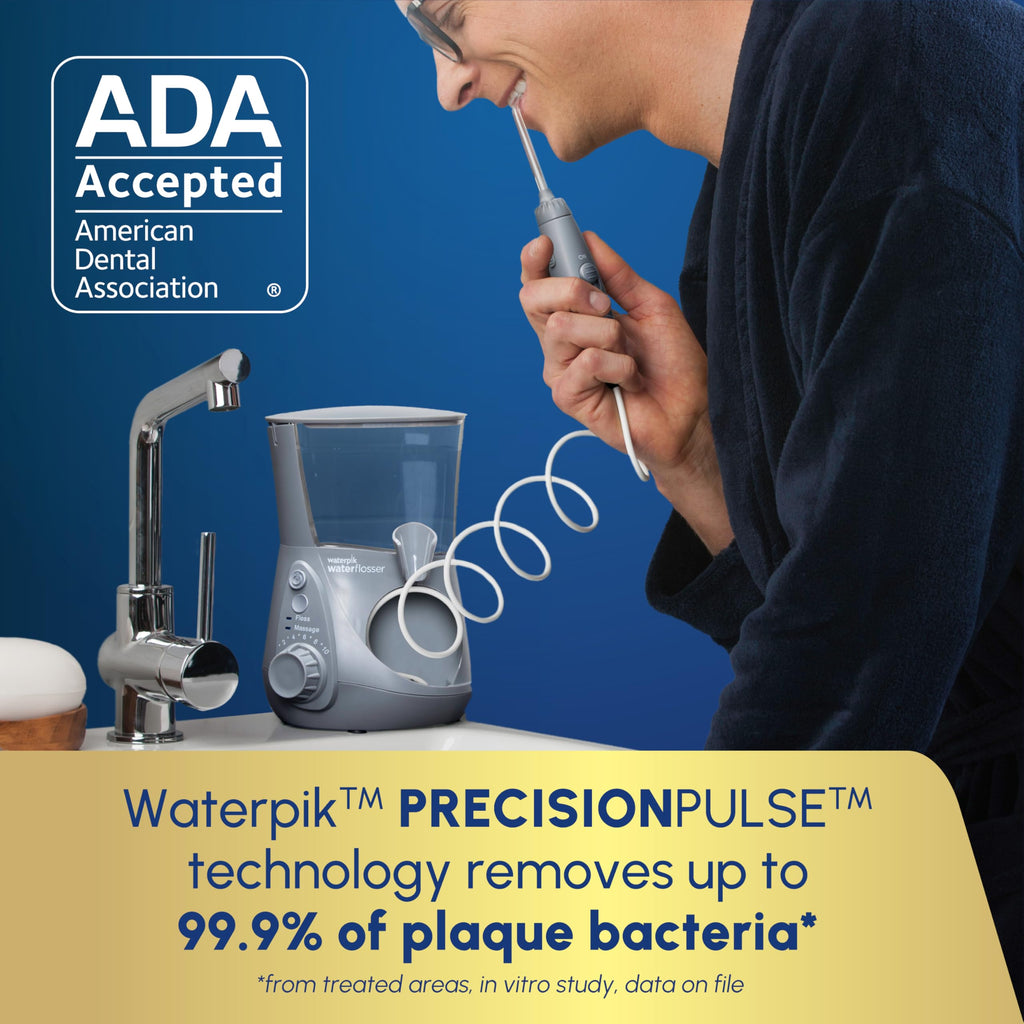 Waterpik Aquarius Countertop Water Flosser with 10 Settings, 7 Tips