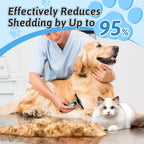 MIU COLOR Pet Grooming Brush Deshedding Tool for Dogs & Cats - Blue / Long Hair view 2