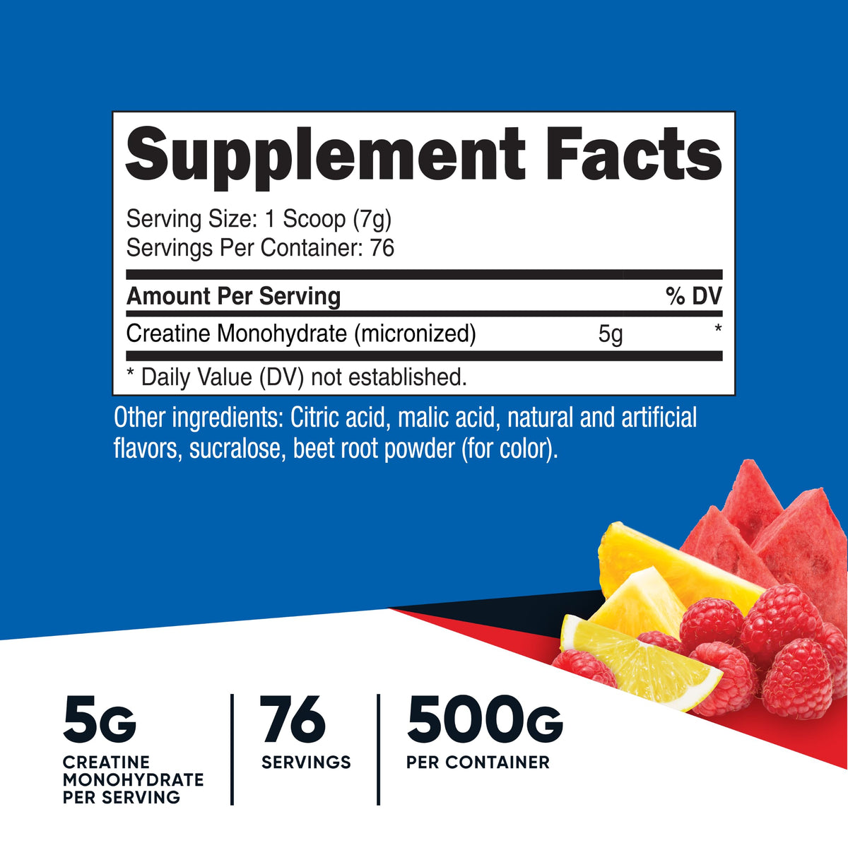 Nutricost Creatine Monohydrate Powder (Fruit Punch, 500 Gram) (NC-CMONO500-FP)