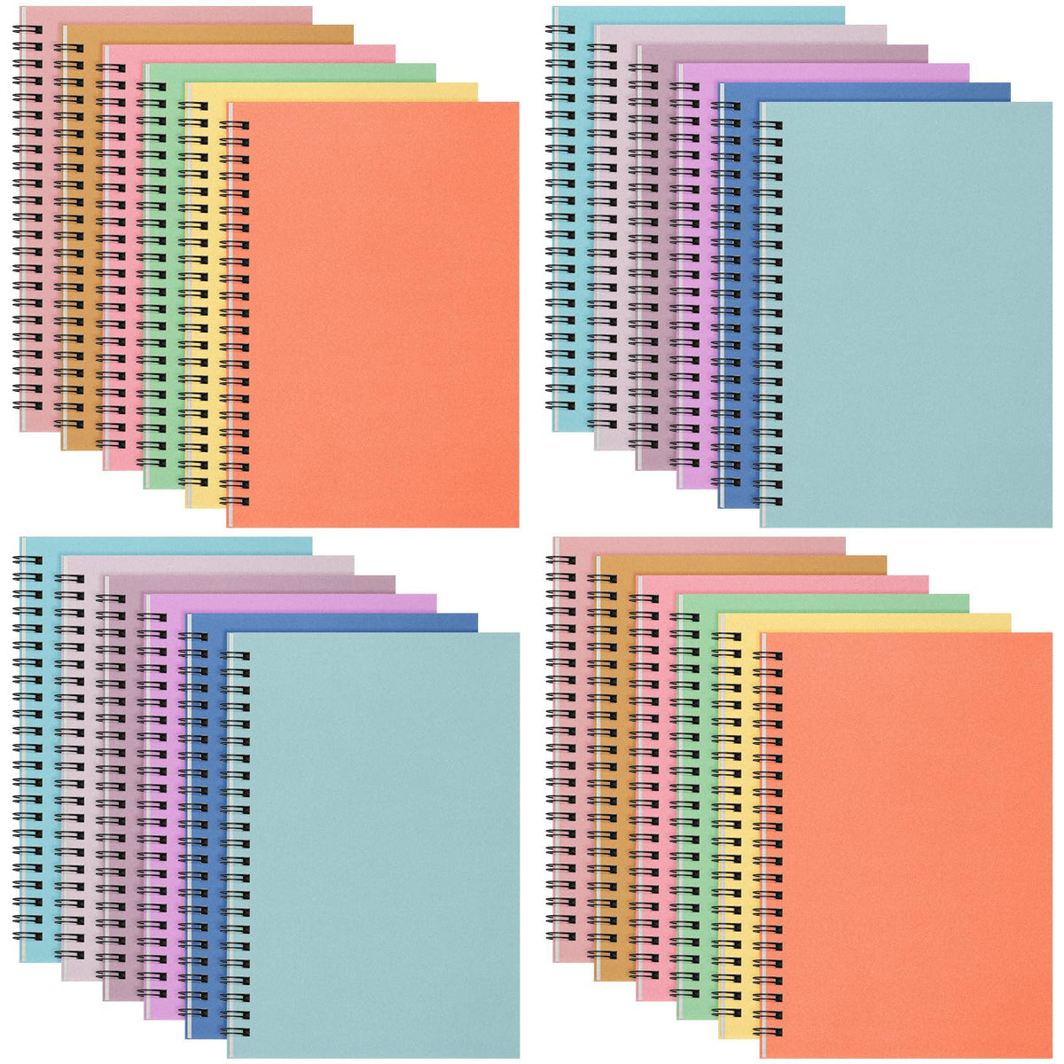 Fuutreo 24 Pcs Small A5 Spiral Notebook 12 - Candy Color / Classic