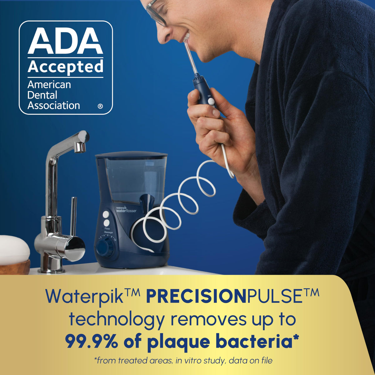 Waterpik Aquarius Countertop Water Flosser with 10 Settings, 7 Tips