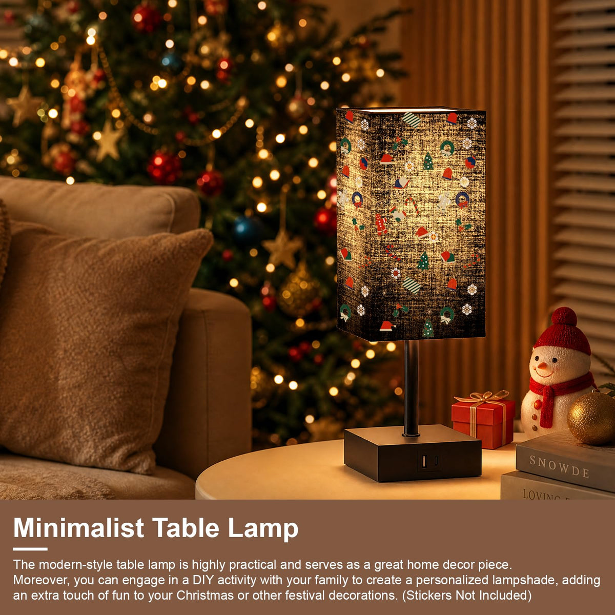 hansang Bedside Table Lamp with Touch Control, USB-C + USB-A - view 7